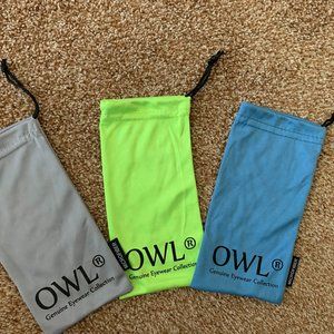 Bundle of 3 Microfiber eyeglass pouch bag